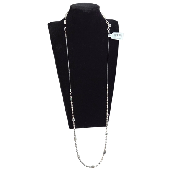 Free People Chasing You Belly Chain Silver Diamond Cut Beads Adjustable NWT - Picture 5 of 11